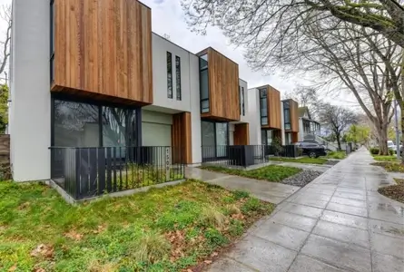 Exterior painting and timber finishing on a modern new build display home.